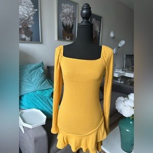 Square Neck Ruffle Dress